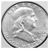 1963 D CHOICE BU FRANKLIN HALF DOLLAR