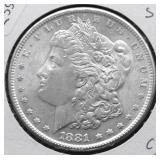1881 S  CHOCIE BU MORGAN DOLLAR