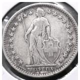 1912 FRANCE SILVER 2 FRANCS VG