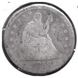 1858 SEATED QUARTER AG