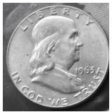 1963 D CHOICE BU FRANKLIN HALF DOLLAR