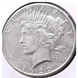 1922 S PEACE DOLLAR VF