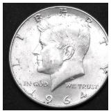 1964 D CHOICE BU KENENDY AHLF DOLLAR