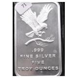 5 OZ .999 SILVER BAR