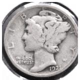 1921 MERCURY DIME F