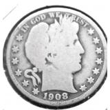 1908 O BARBER HALF DOLLAR G