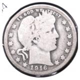 1916 D BARBER QUARTER G