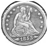 1853 SEATED QUARTER XF DETAILS