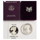 1986 PROOF SILVER EAGLE W BOX PAPERS