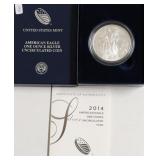 2014 W SILVER EAGLE W BOX PAPERS