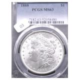 1888 PCGS MS63 MORGAN DOLLAR