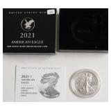 2021 W SILVER EAGLE W BOX PAPERS