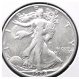 1928 S WALKING HALF DOLLAR VF DETAILS