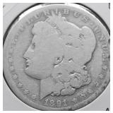 1891 O MORGAN DOLLAR AG