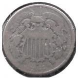 1864 TWO CENT PIECE VG