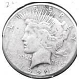 1922 S PEAE DOLLAR VF