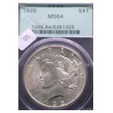 1925 PCGS MS64 PEACE DOLLAR