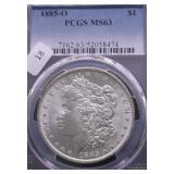 1885 O PCGS MS63 MORGAN DOLLAR