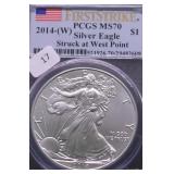 2014 W PCGS MS70 SILVER EAGLE