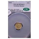 1852 CAC AU DETAILS GOLD DOLLAR