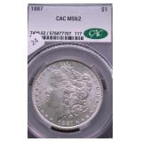 1887 CAC MS62 MORGAN DOLLAR