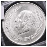 MEXICO 1953 SILVER 5 PESOSO CHOICE BU