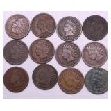 12  INDIAN HEAD CENTS