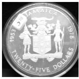 1978 JAMICA SILVER 25 DOLLARS  5 OZ