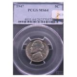 1947 PCGS MS64 JEFFERSON NICKEL