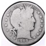 1908 O BARBER HALF DOLLAR G