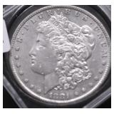 1881 S MORGAN DOLLAR AU