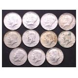 11 40 % SILVER HALF DOLLARS