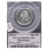 2002 S PCGS PF69DC WASHINGTON QUARTER