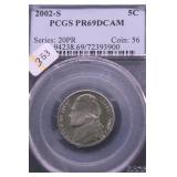2002 S PCGS PF69DC JEFFERSON NICKEL