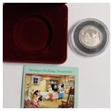 1991 DOLALD DUCK 1 OZ .999 SILVER ROUND W BOX PAPE