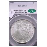 1887 CAC MS63 MORGAN DOLLAR