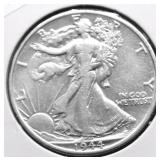 1944 D  WALKING HALF DOLLAR AU