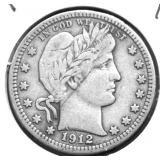 1912 BARBER QUARTER VF