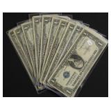 10 SILVER CERTIFICATES