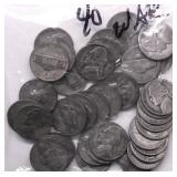 40 SILVER WAR NICKELS