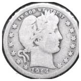 1914 D BARBER QUARTER G