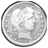1916 D BARBER QUARTER F