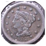 1852 LARGE CENT XF