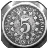 1876 SHIELD NICKEL VG