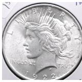 1922 CHOICE BU PEACE DOLLAR