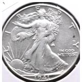 1941 D WALKING HALF DOLLAR AU
