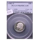 1882 S PCGS PF69DC ROOSEVELT DIME