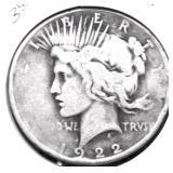 1922 PEACE DOLLAR VG