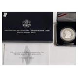 PROOF LEIF ERICSON SILVER DOLLAR W BOX PAPERS