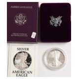 1991 PROOF SILVER EAGLE W BOX PAPERS